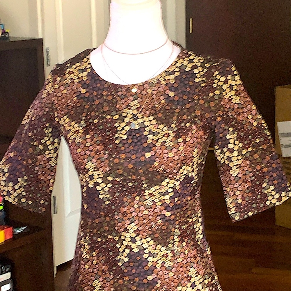 Zara Trafaluc geometric pattern dress